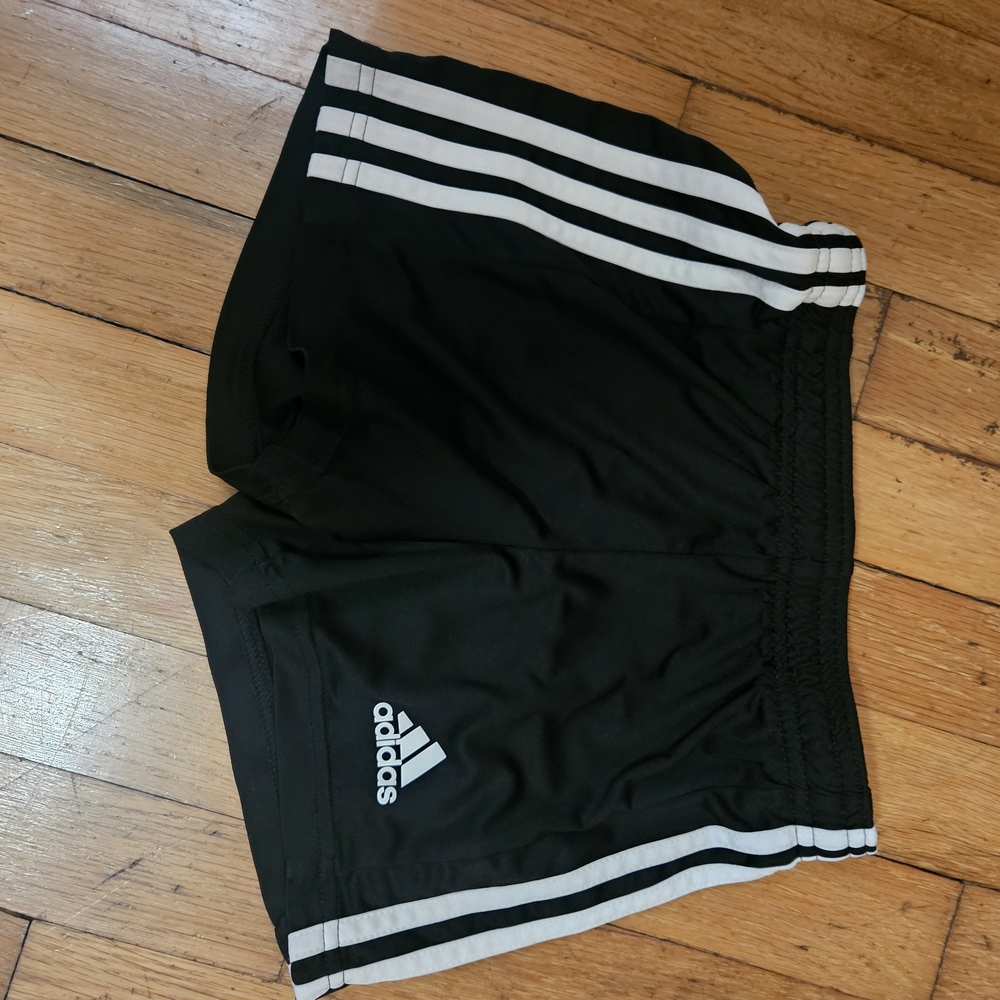 Adidas Black Shorts with White Accents